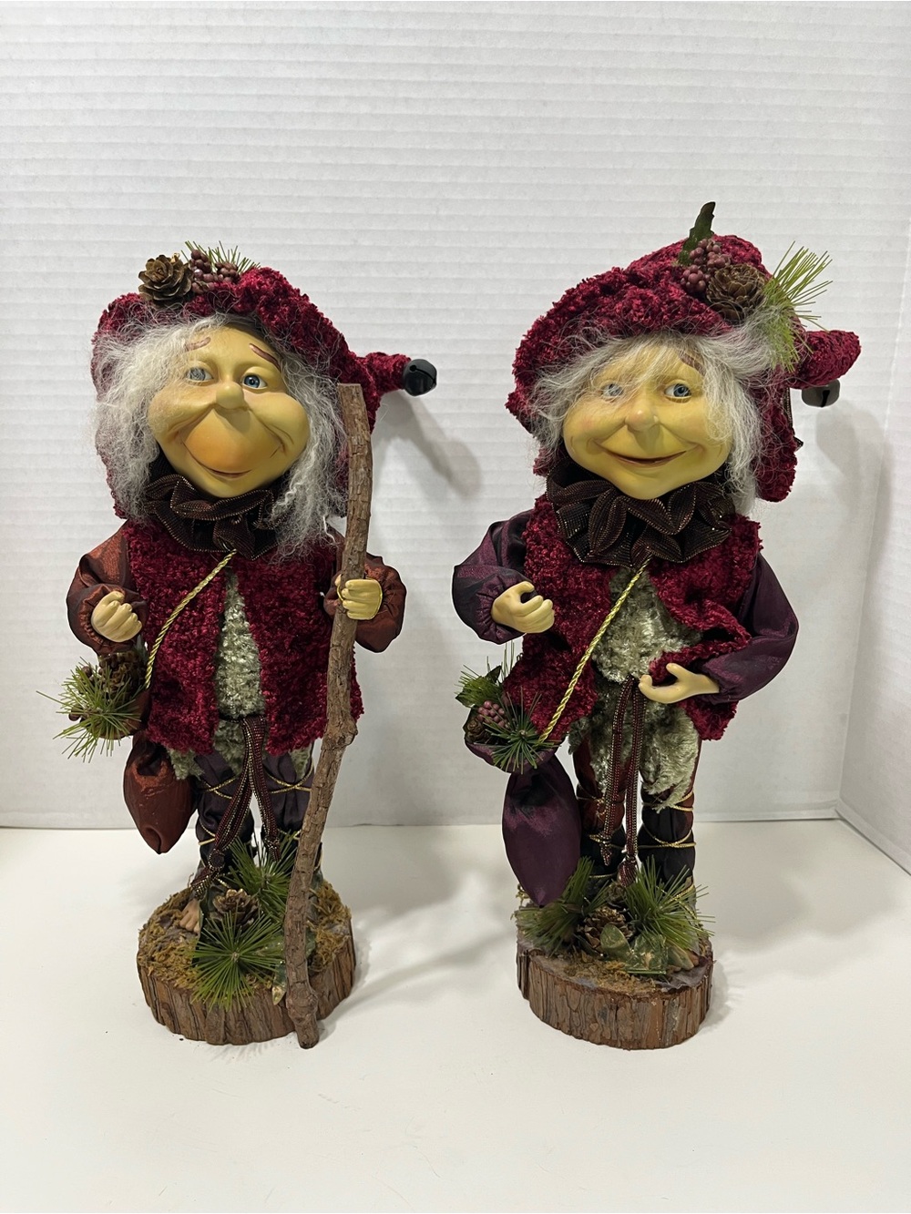 Vintage Woodsy Elf Figures dolls Christmas elves